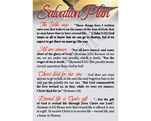 3.5x5 Post Card Tract, Salvation Plan