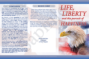 Double Fold, Style 3, Life Liberty and the pursuit of Happiness, Eagle Flag